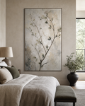 Neutral Botanical Branch Painting #FL008 displayed in a styled interior