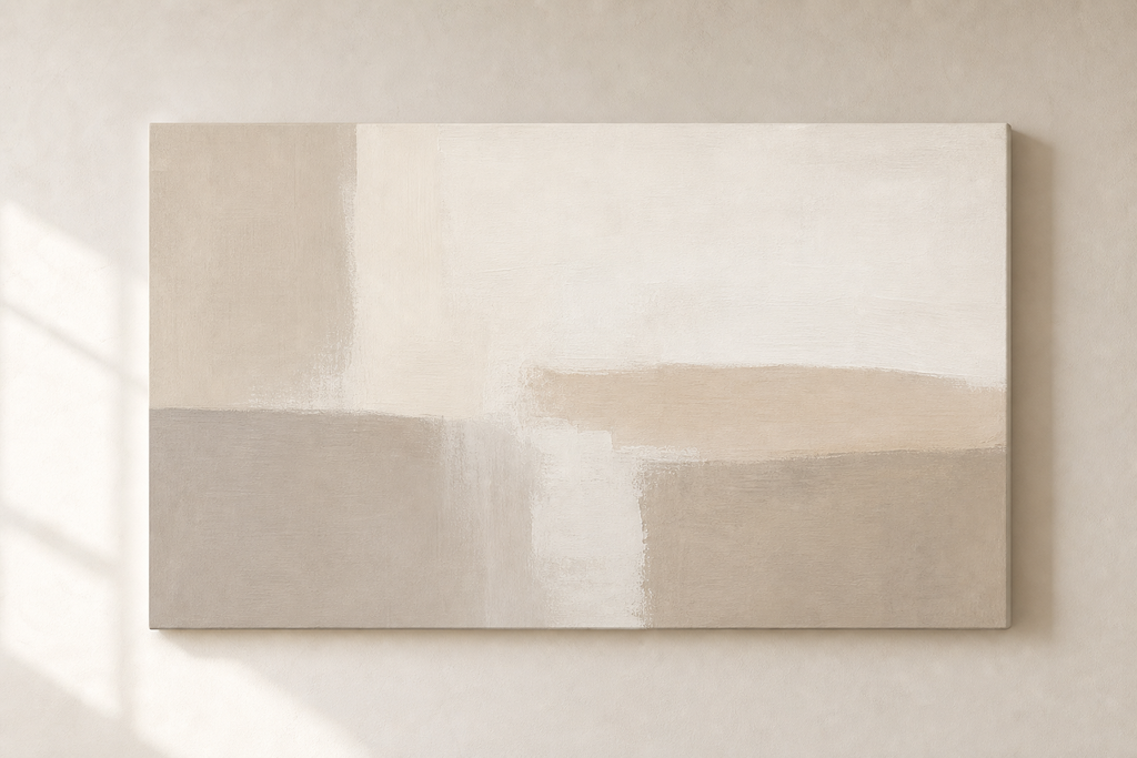 LM001 Large Neutral Minimalist Wall Art front view