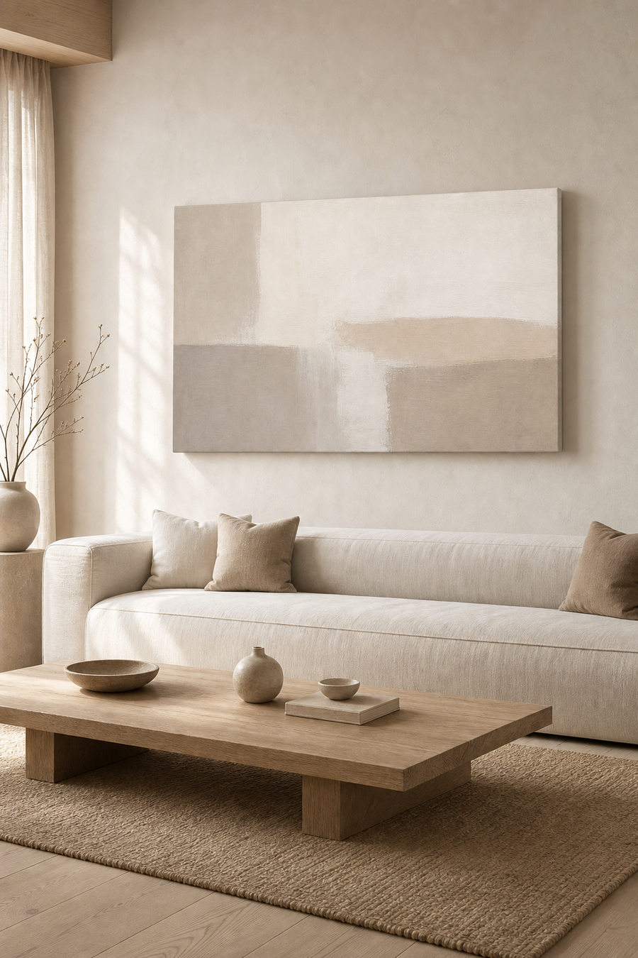 Large Neutral Minimalist Wall Art #LM001