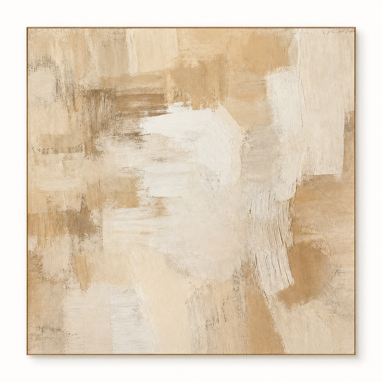 Oversized Beige Wall Art Above Sofa #LM003 front view
