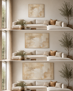 Oversized Beige Wall Art Above Sofa #LM003 size reference