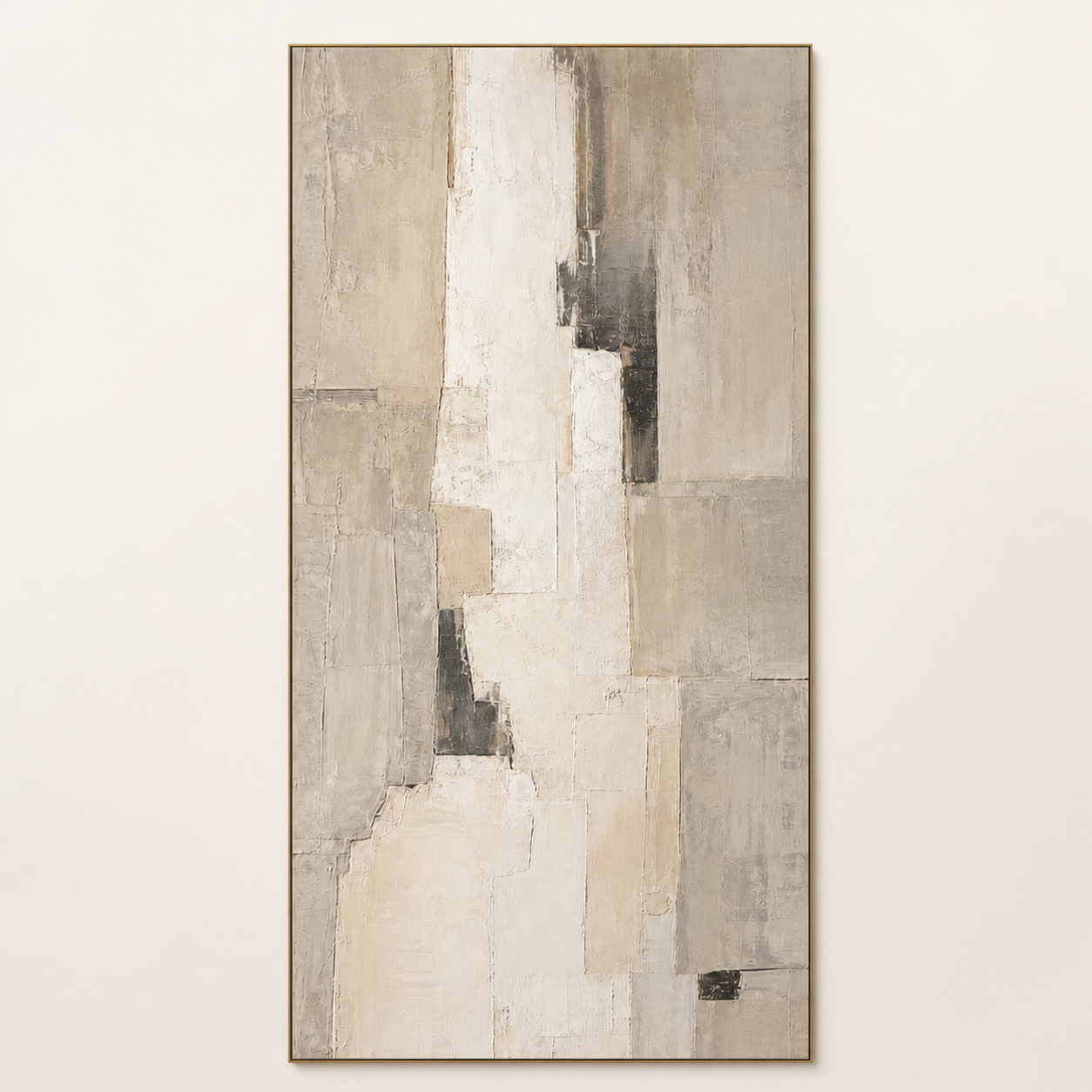 Front view of Extra Large Neutral Canvas for High Ceilings #LM007, showing the complete composition