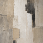 Close-up of hand-painted texture and brushwork in Extra Large Neutral Canvas for High Ceilings #LM007