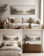 Size reference scenes for LS001 Misty Neutral Landscape Canvas Painting