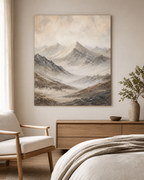 Neutral Mountain Landscape Canvas Painting #LS002 main scene