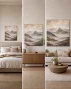 Neutral Mountain Landscape Canvas Painting #LS002 size reference