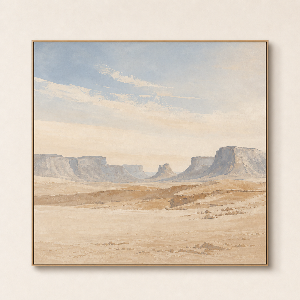 Front view of Minimal Desert Landscape Canvas #LS009, showing the complete composition