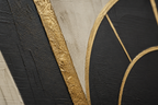 Close-up metallic detail of ND001 Black Gold Neo Deco Abstract Painting