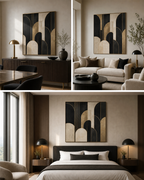 Size reference scenes for ND001 Black Gold Neo Deco Abstract Painting