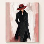 Front view of Modern Fashion Portrait Canvas Art #PT002, showing the complete composition