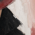 Close-up of hand-painted texture and brushwork in Modern Fashion Portrait Canvas Art #PT002