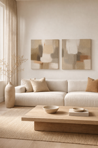 SP001 Abstract Painting Set of 2 in a neutral living room