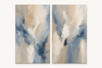 SP003 Blue and Beige Abstract Painting Set of 2 front view