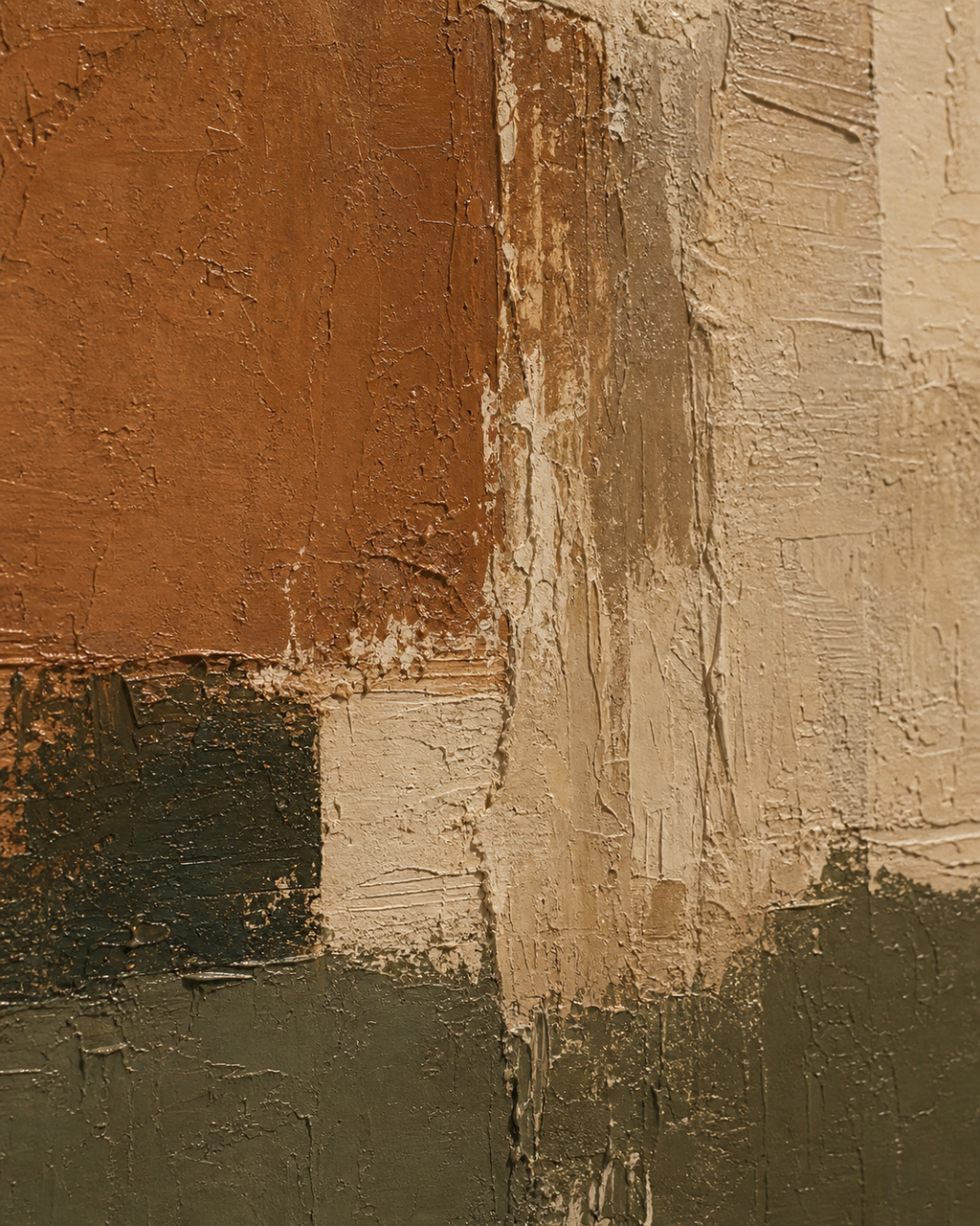 SP004 earth tone triptych texture detail