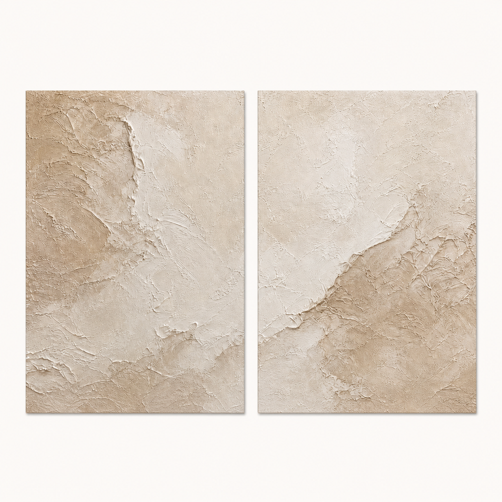 Neutral Textured Painting Set of 2 #SP005 front view