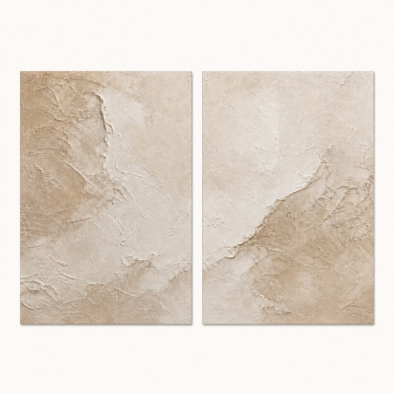 Neutral Textured Painting Set of 2 #SP005 front view