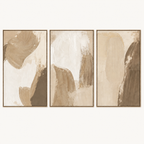 Beige Abstract Painting Set of 3 #SP006 front view