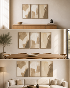 Beige Abstract Painting Set of 3 #SP006 size reference