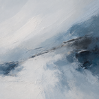Close-up of hand-painted texture and brushwork in Soft Blue Abstract Painting Set of 2 #SP009