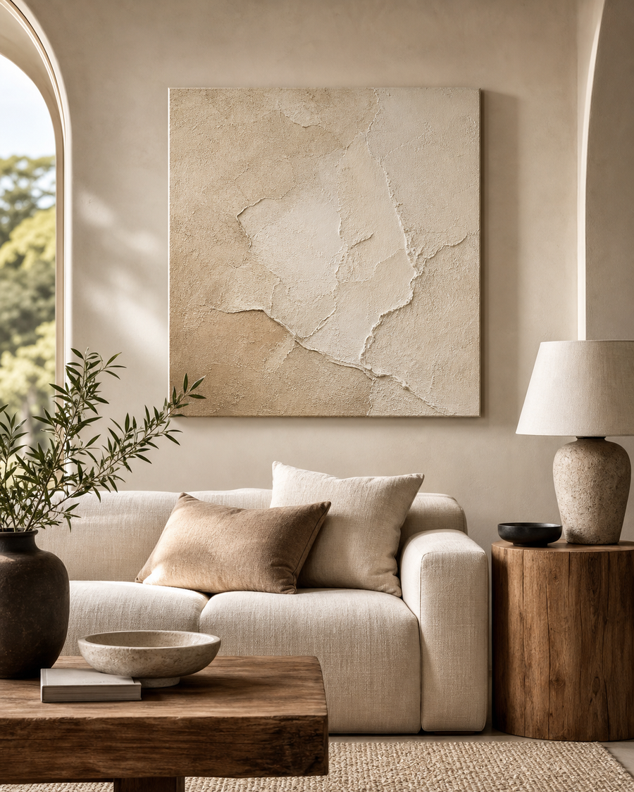 Beige Wabi-Sabi Textured Wall Art #TX001