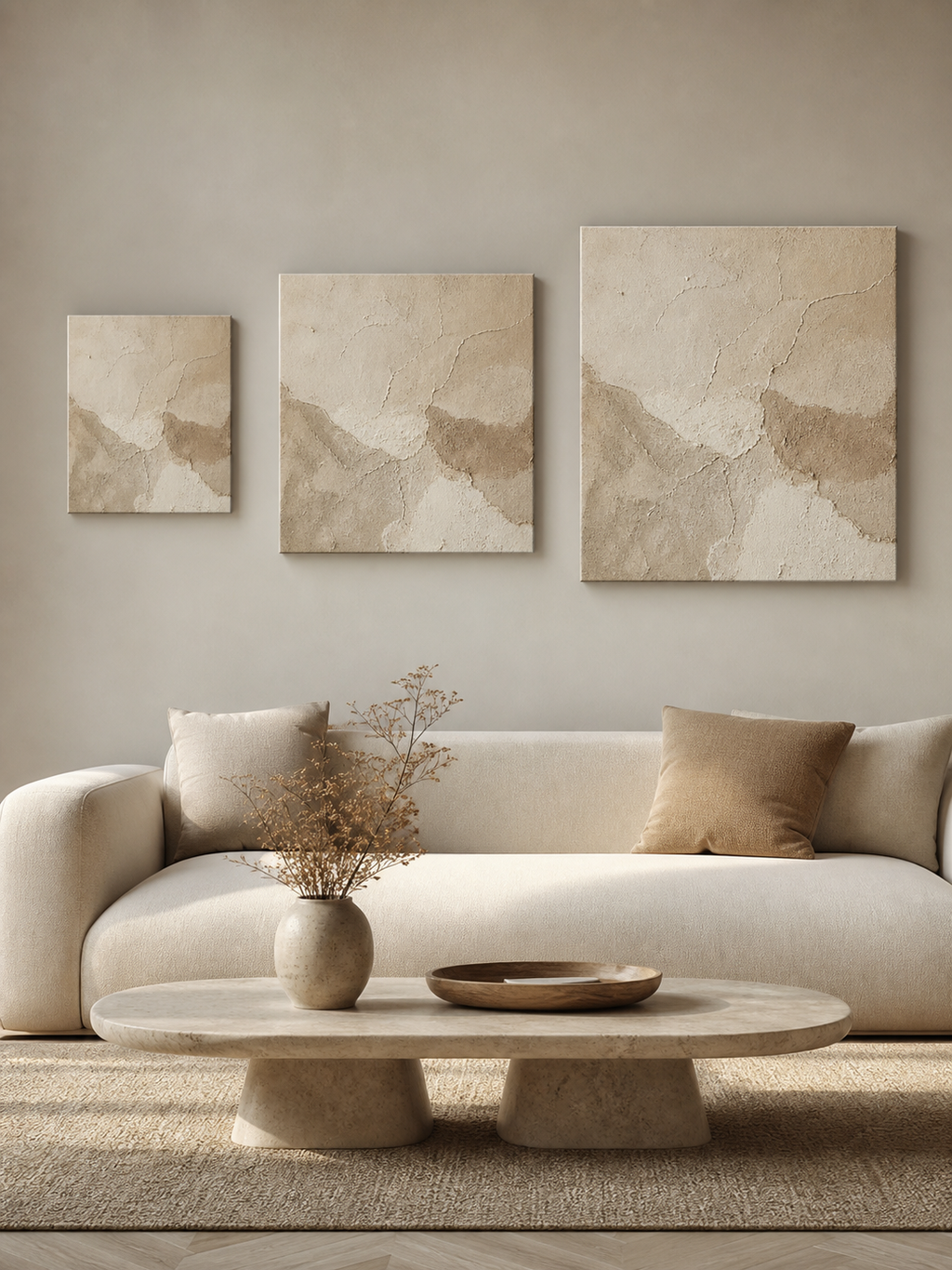 Size reference for TX001 Beige Wabi-Sabi Textured Wall Art