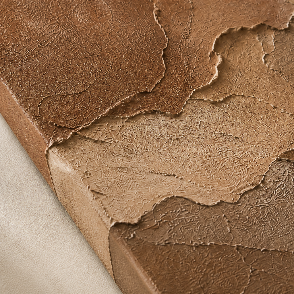 TX002 Brown Plaster Texture Painting close-up raised texture detail