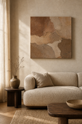 TX002 Brown Plaster Texture Painting in a warm living room