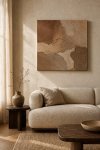 TX002 Brown Plaster Texture Painting in a warm living room