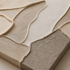TX005 Neutral 3D Texture Wall Painting close-up raised plaster texture detail