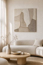 TX005 Neutral 3D Texture Wall Painting in a neutral living room