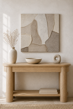 TX005 Neutral 3D Texture Wall Painting size reference above a console table