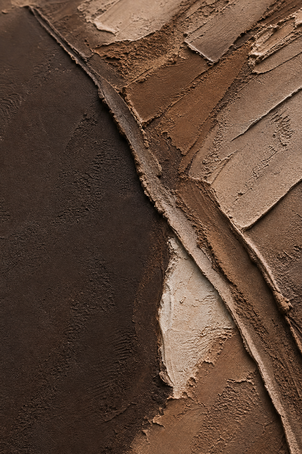 TX007 dark brown plaster texture painting close up detail
