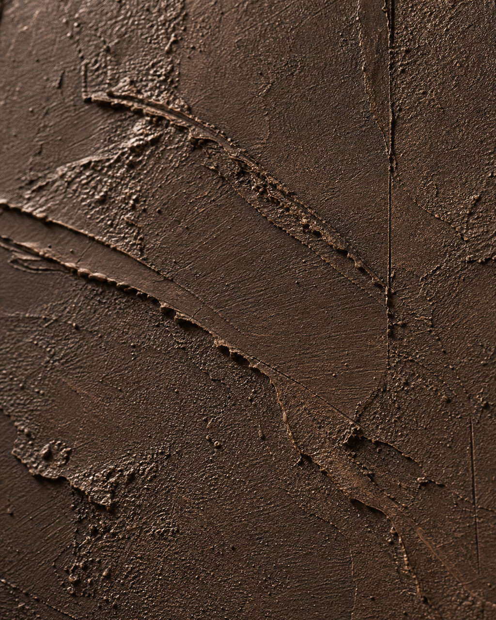 TX007 dark chocolate brown plaster texture detail