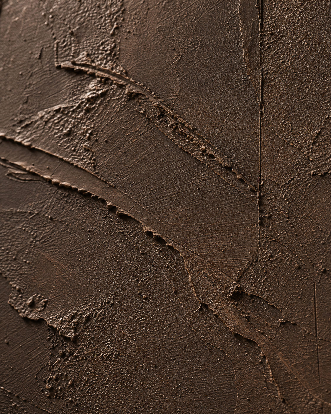TX007 dark chocolate brown plaster texture detail