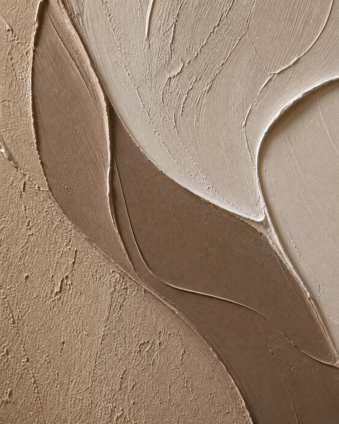 Warm Taupe 3D Textured Canvas Painting #TX009 texture detail