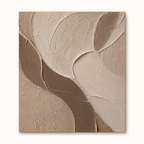 Warm Taupe 3D Textured Canvas Painting #TX009 front view
