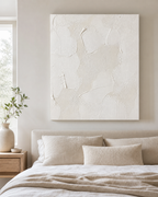 White Wabi-Sabi Textured Canvas Art #TX010 main scene