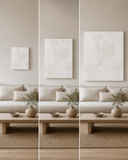 White Wabi-Sabi Textured Canvas Art #TX010 size reference