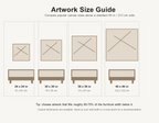 Size and proportion guide for Clay Brown Wabi-Sabi Wall Painting #TX014